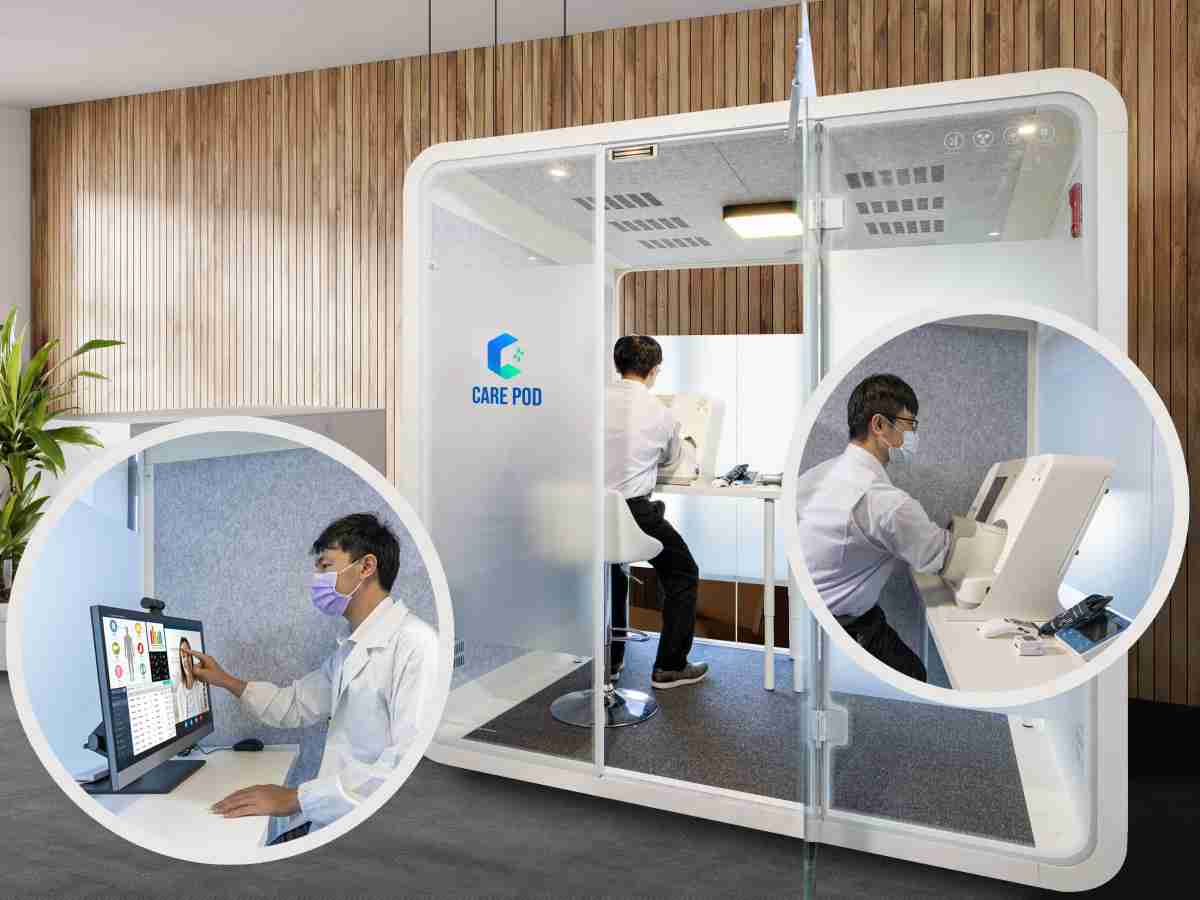 达擎于医疗科技展中展出＂远距诊疗舱＂，，以因应医疗数字化及社会高龄化趋势下、、、复诊及慢性病患等族群对于远距看诊需求逐渐升高所推出的创新整合方案。。。。多功能合一、、高隐私性的远距诊疗舱可根据病患端与医师端的不同需求，，，，提供弹性化及客制化功能，，，，节省医生和病患的精力及时间