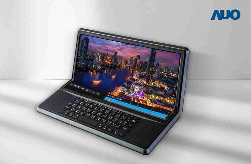 人生就是博14.6吋Micro LED折迭显示屏幕，，，搭配半径4mm的弯折绞炼，，，，以及高画素、、高亮度、、高对比度的显示技术特点，，即便在大视角下仍保有绝佳色相与亮度